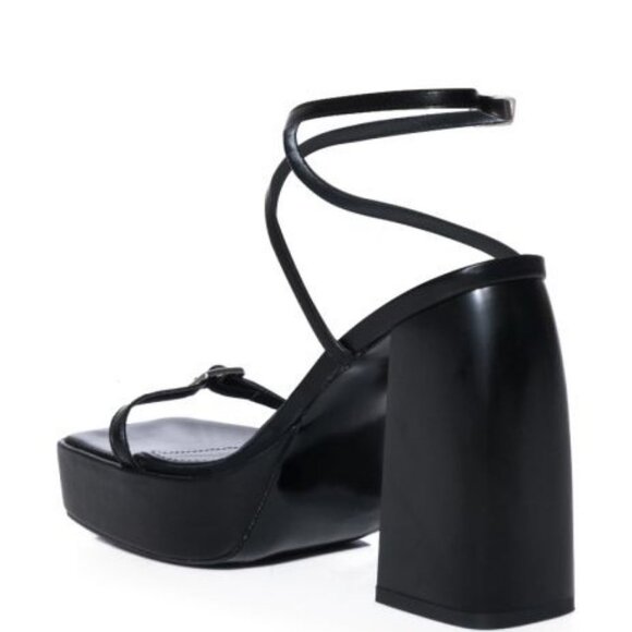 AZALEA WANG " READILY STRAPPED " 2 IN 1 STRAPPY SANDAL IN BLACK ( BRAND NEW !!!! - Picture 7 of 10